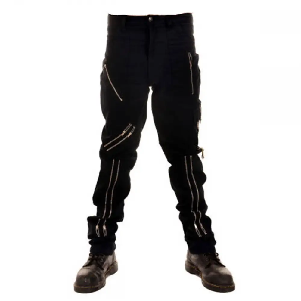 Women Gothic Bondage Black  Pant Rock Hard Trouser Heavy Weight Emo/Pants